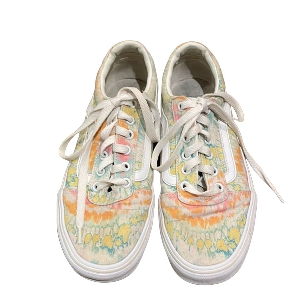 Vans Ward Lo Psychedelic Pastel Tie Dye Low Top Sneaker Shoes Womens Size 8.5